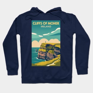 A Vintage Travel Art of the Cliffs of Moher - Ireland Hoodie